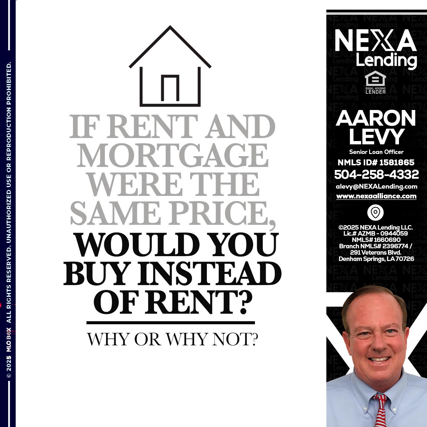 IF RENT - Aaron Levy -Senior Loan Officer